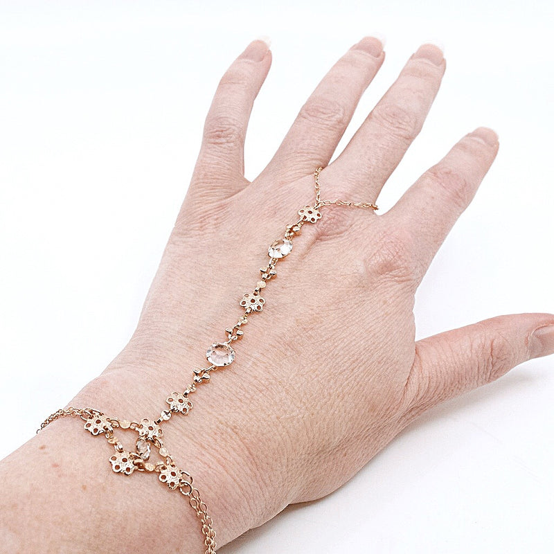 Double Rings Jewelry Accessories Korean Style Hand Chain With Chain Ring  Women Bracelet